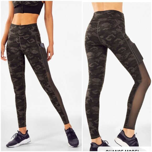 Fabletics Highwaisted Gray Camo Leggings - Picture 1 of 16